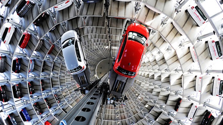 Panorámica parking silo volkswagen alemania