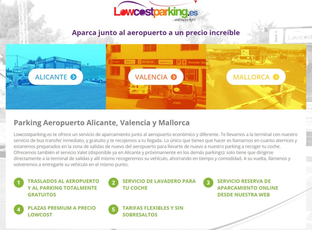 nueva web lowcostparking.es