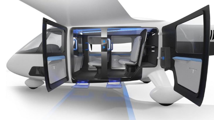 Uber exhibe una maqueta de cabina de un concepto de taxi aéreo